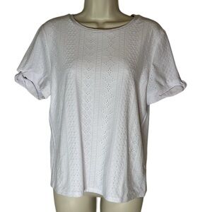 White islet women’s top with ties on sleeves size S